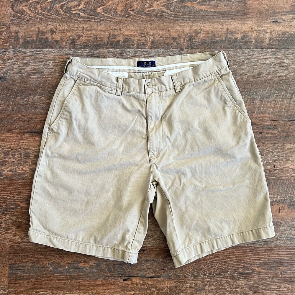 Ralph Lauren Men's Beige Flat Front Shorts